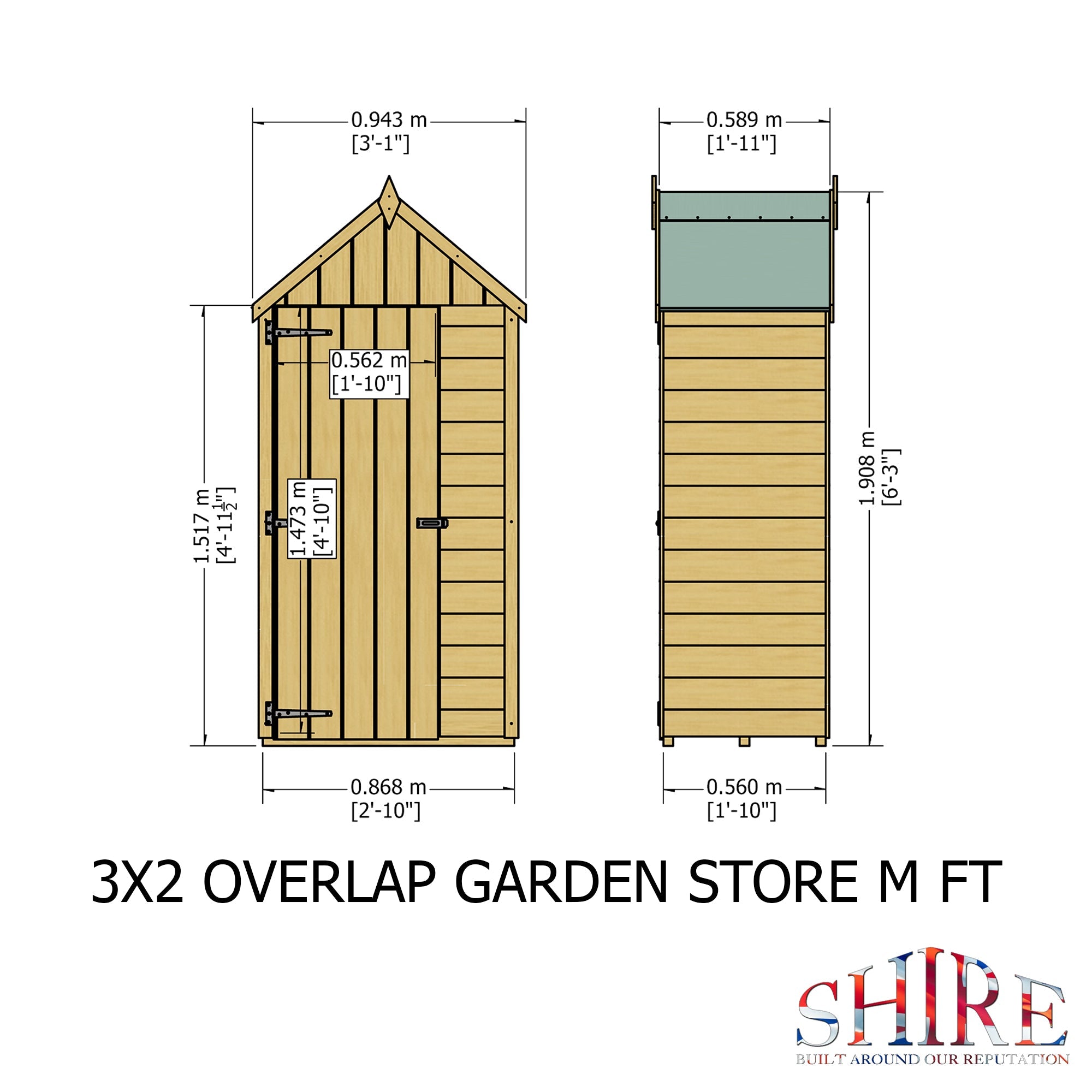 Shire Overlap 2ft x 3ft Tool Store - Image 5