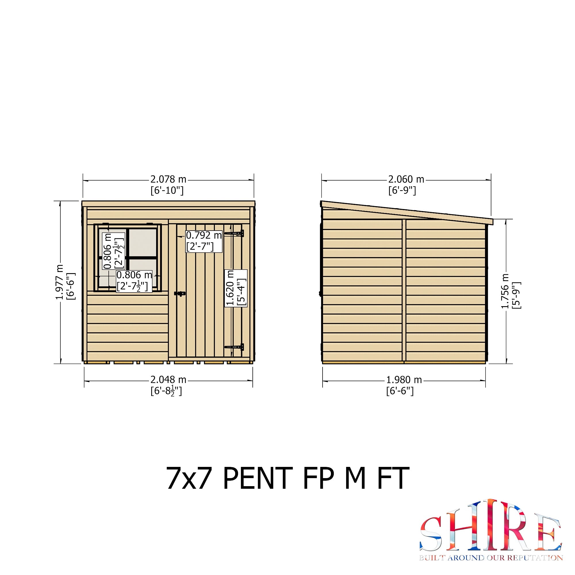 Shire Shiplap 7ft x 7ft Pent Shed - Image 6