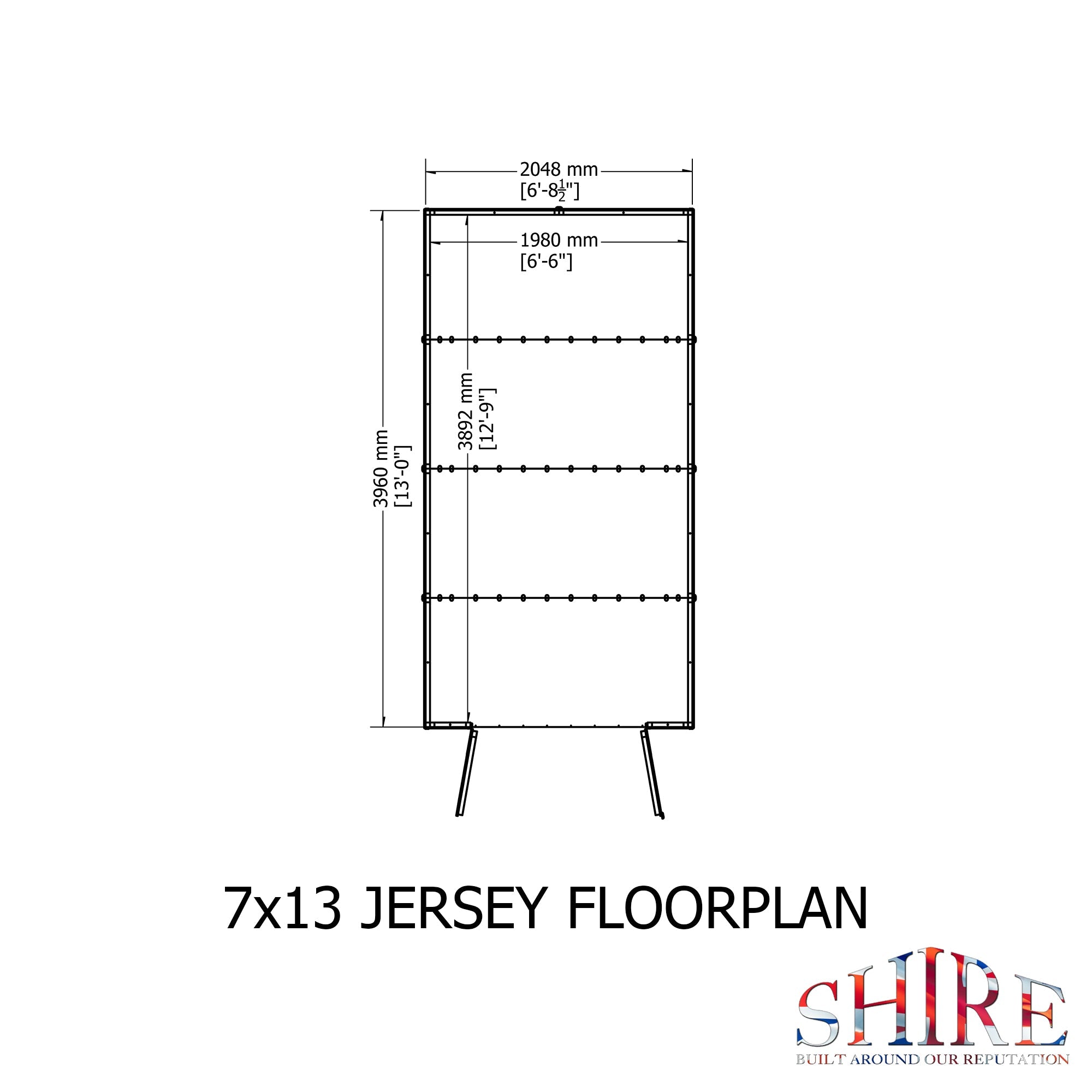 Shire Jersey 13ft x 7ft Pressure Treated Apex Shed - Image 5