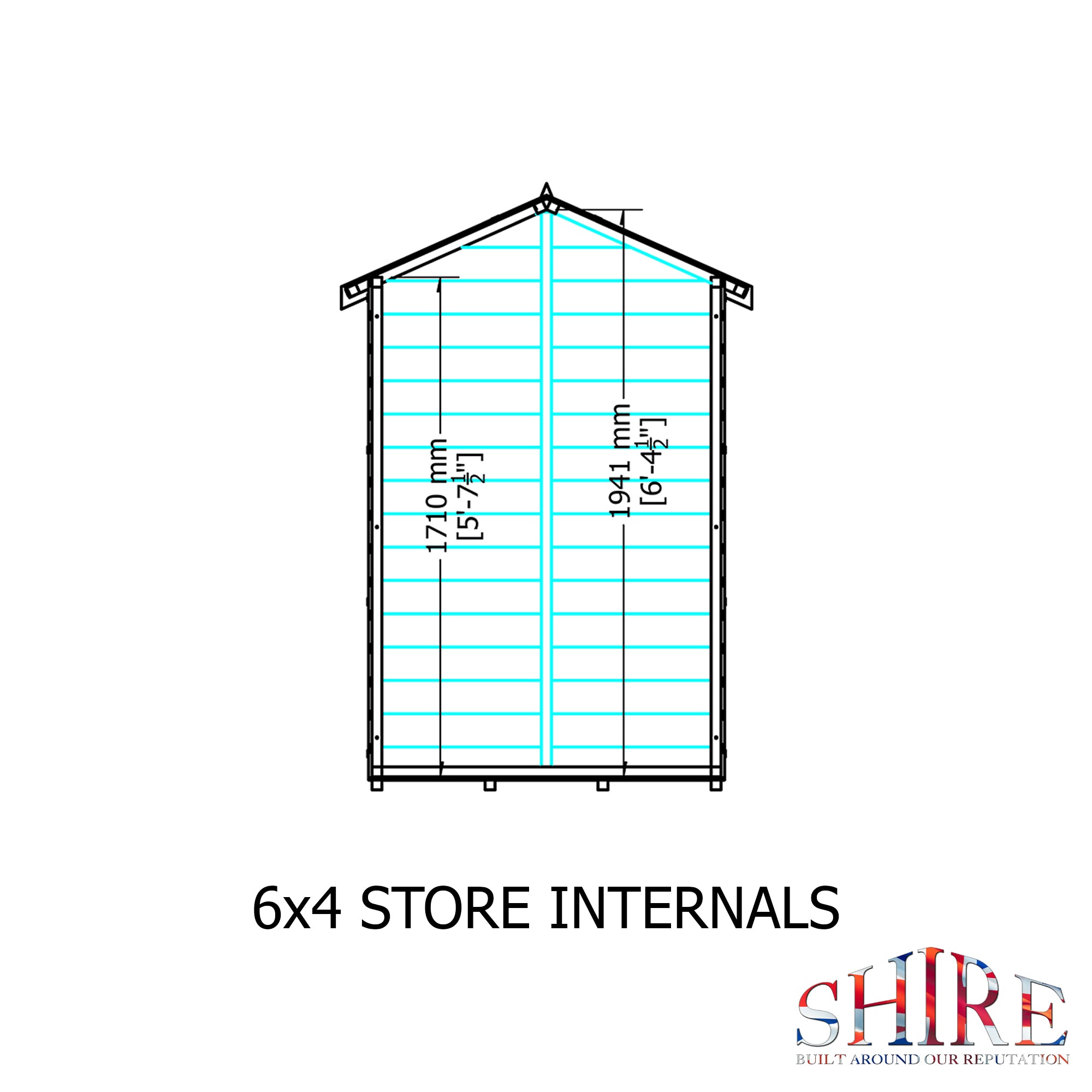 Shire Shetland 6ft x 4ft Shed - Pressure Treated - Image 4