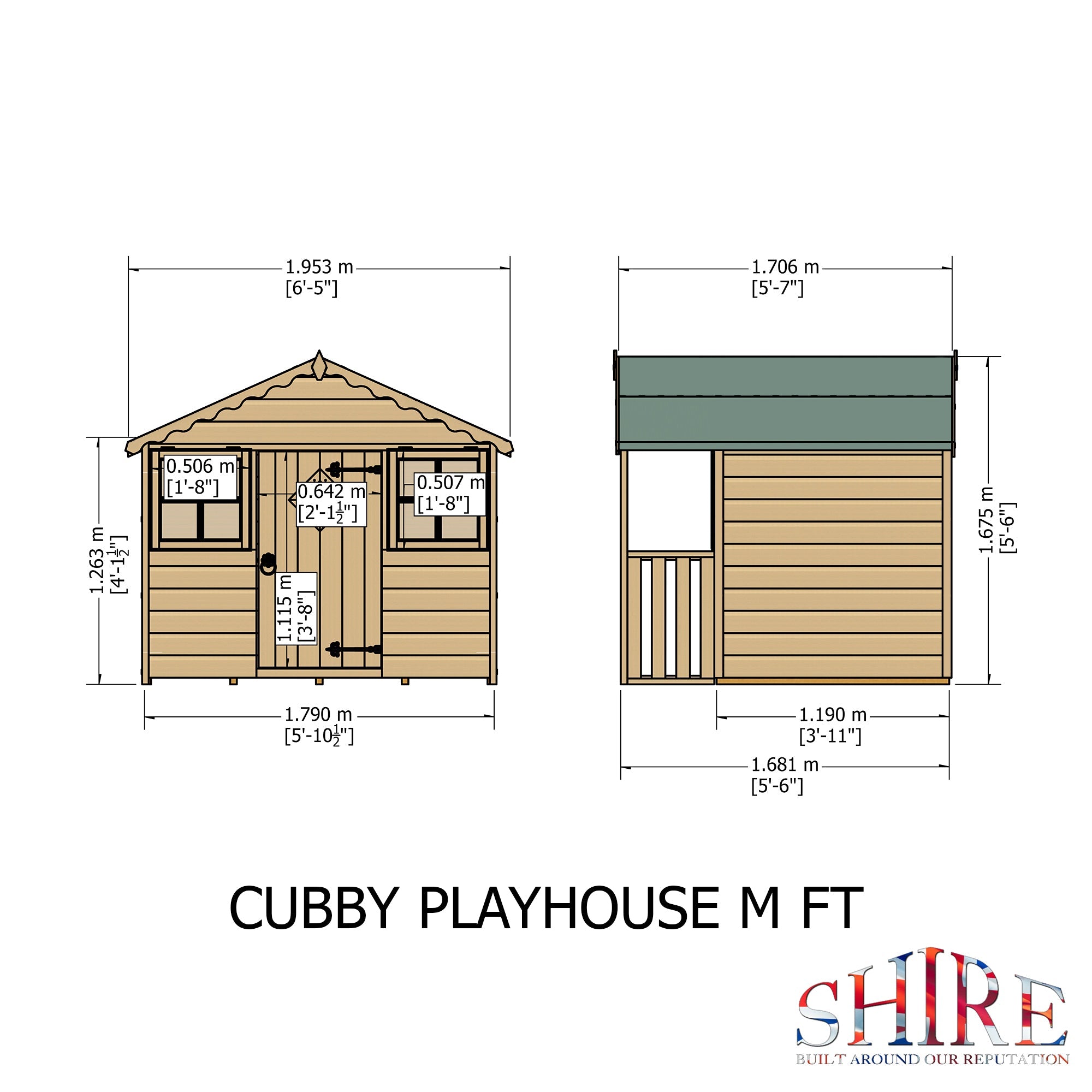 Shire 6ft x 5ft Cubby Playhouse - Image 6