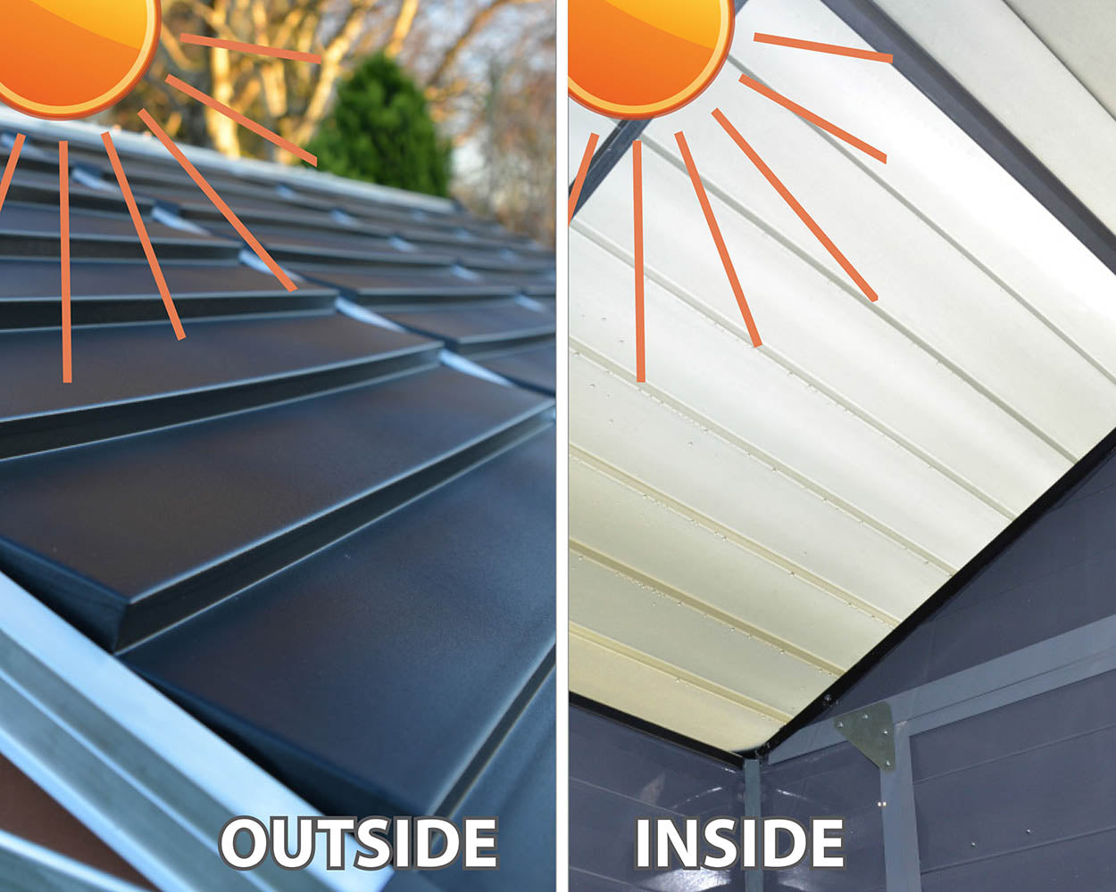Palram Canopia Skylight 4 ft. x 6 ft. Shed Kit - Dark Grey - Image 7